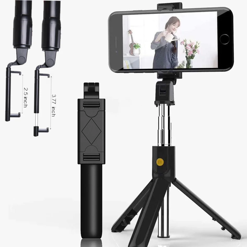 Wholesale custom lightweight portable k07 wireless selfie stick with remote control