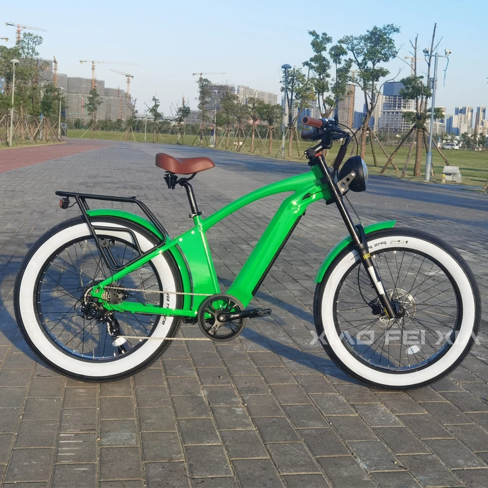 20Ah Lithium Battery 60V 1000W New Hybrid Bicycle 26' Tire Fat Beach Cruiser Ebike Step Over Electric City Bike for Adults