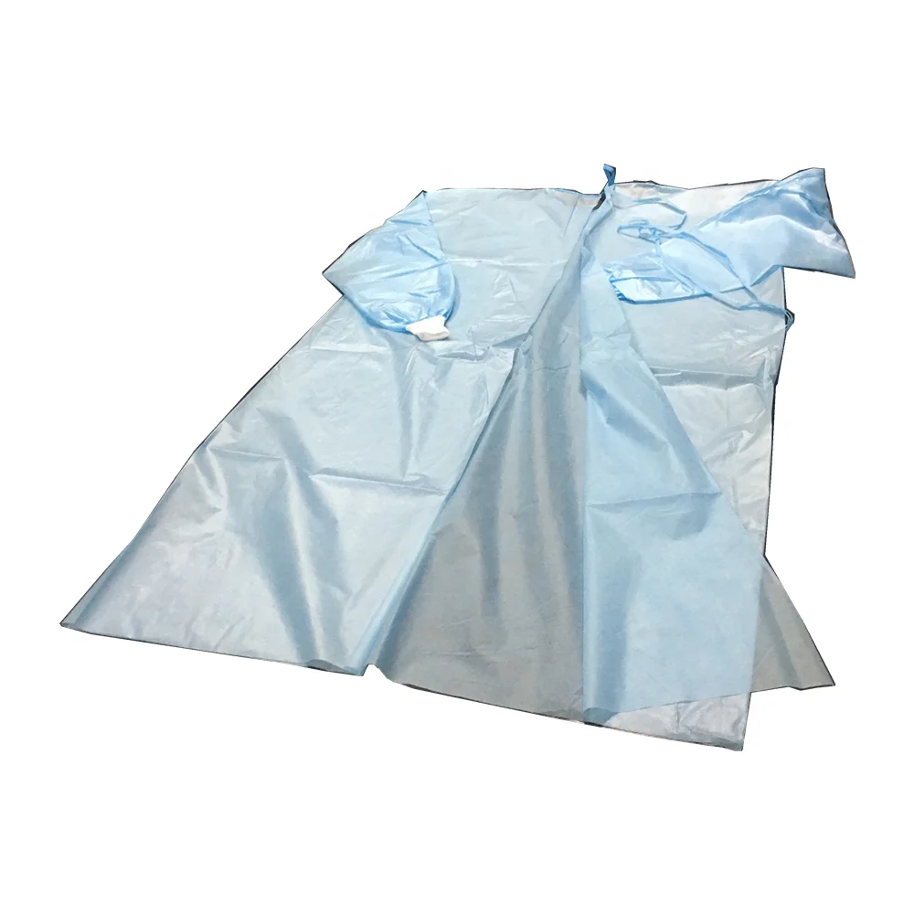 AAMI PB70 LEVEL 2 disposable isolation protective gown with ultrasonic sewing in blue