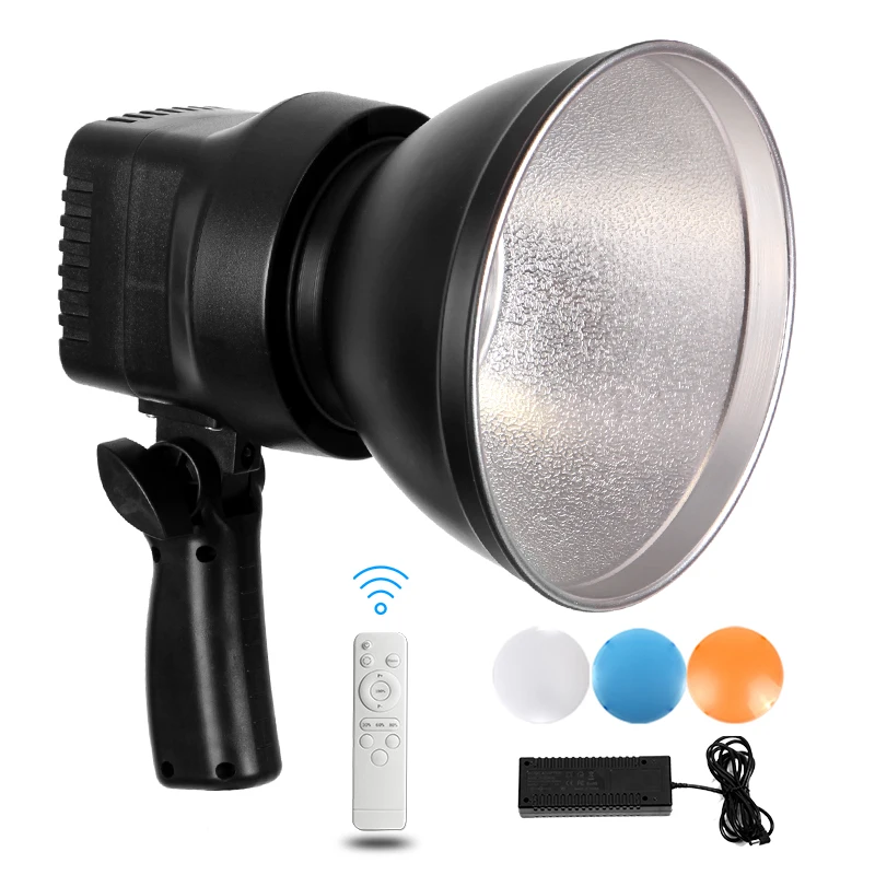 Photography Studio 150W LED Video Light  5600K Daylight  Dimmable fill Light Sun Lamp with 3 Color Filters & Remote control