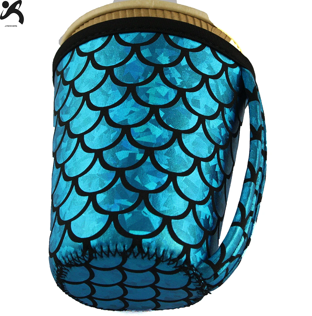 Customized Reusable Insulated Neoprene Iced Coffee Beverage Sleeves Cold Drink Cup Holder