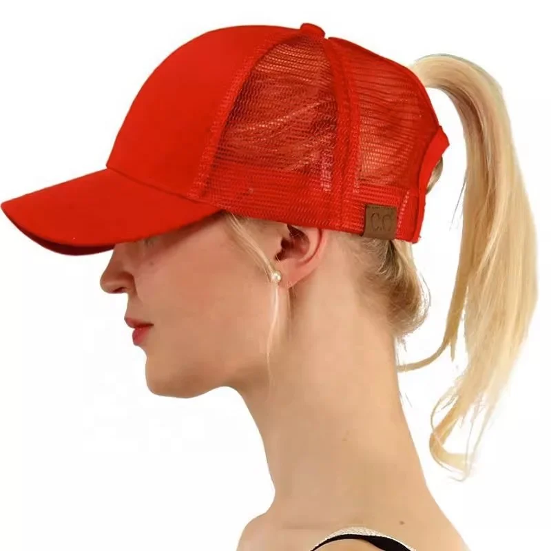 BSCI GRS Factory Pony tail hat Custom Ponytail Mesh Baseball Cap for Women,pony tail hats,glitter Ponytail Trucker Hat