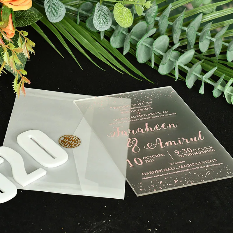 Acrylic Wedding Invitation High-end Transparent Creative Fashion Invitation Letter Invitation Card 2022 Gift