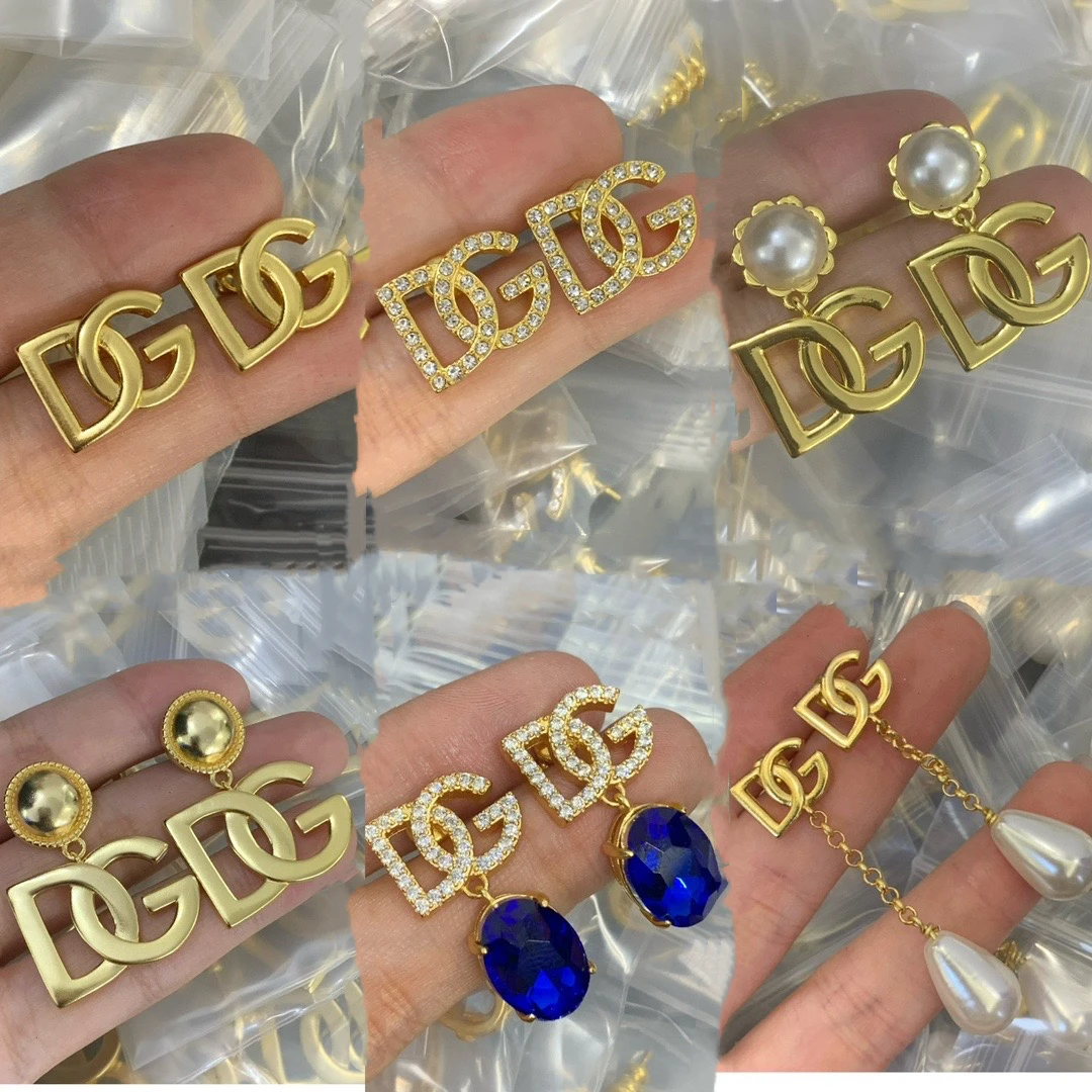 Luxury Designer Inspired DG Earrings Women Small Hoop Letter Inspired Large Hoop Latest Fashion Drop Jewelry Popular Luxury