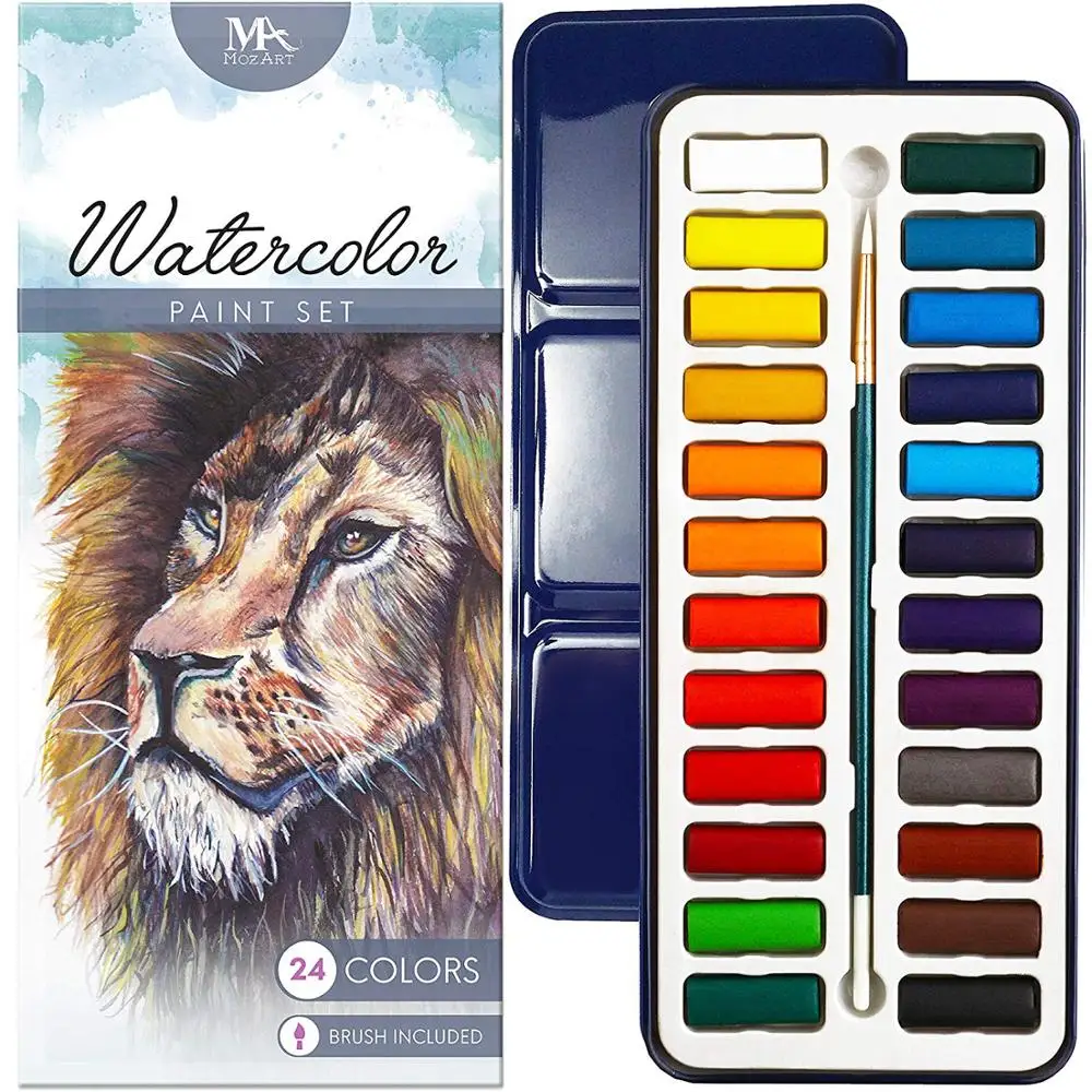 
Amazon Hot Selling 12 18 24 Colors Watercolor Paint Set With Oem Packaging 