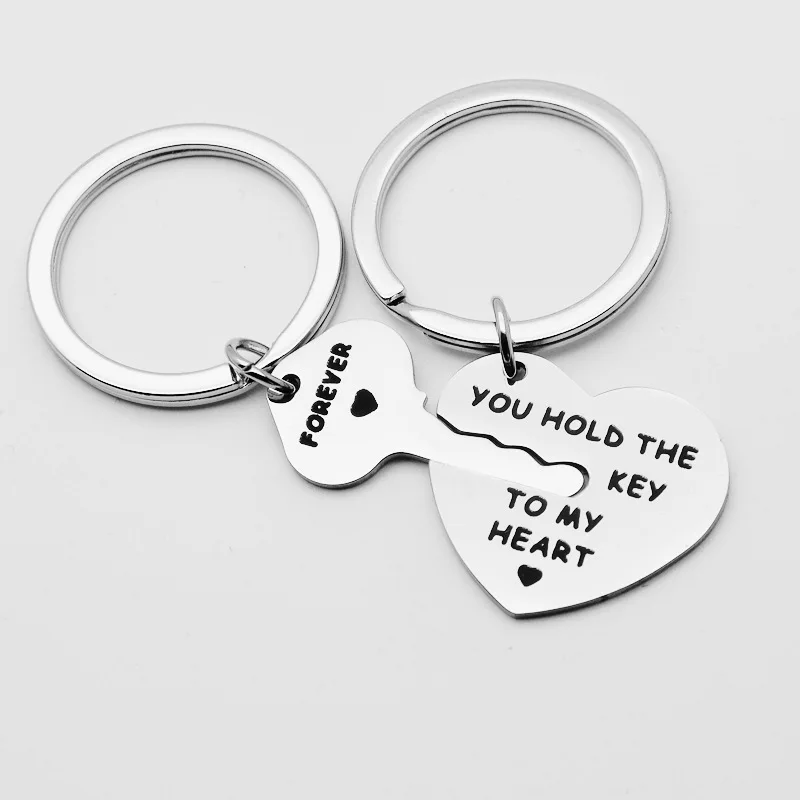 2023 Hot sale  You Hold The key to My Heart Stainless Steel Key Ring Couple Valentine Wedding Boy Girl Keychain For Gift