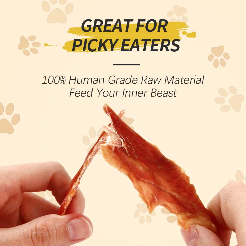 Organic Toptrees 90g Dog Snacks Dry Duck Jerky  Organic Duck Breast Filets Dog Treats