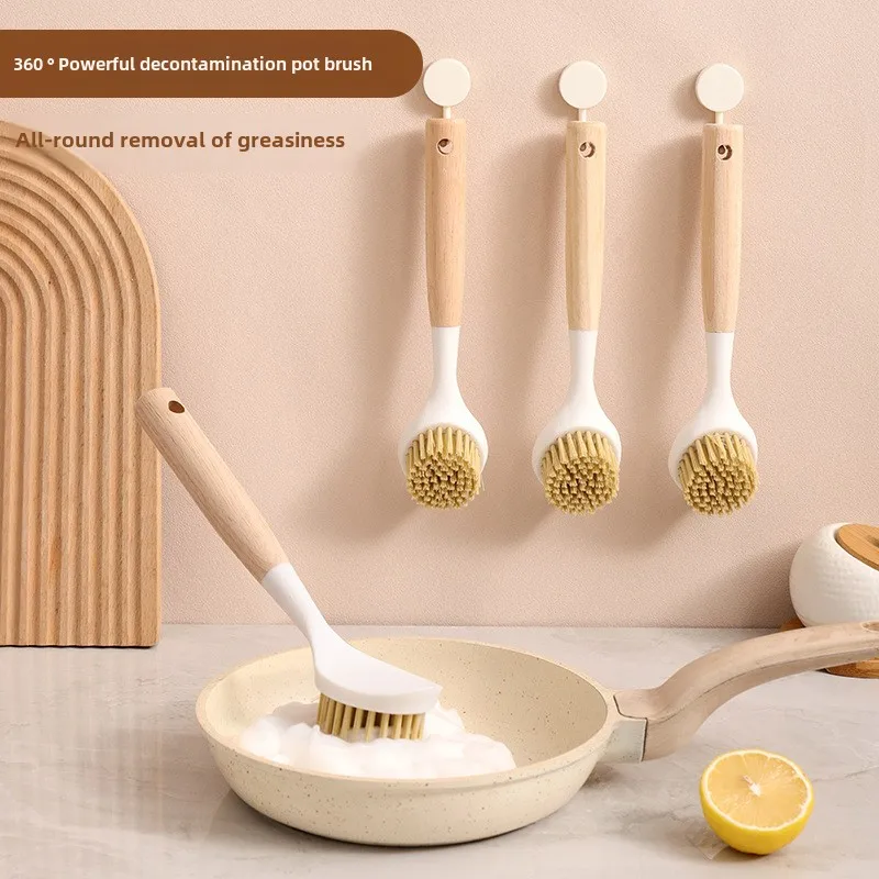 PP Material Kitchen Brush Pot for Home Use Stove Bowl Cleaning Descaling and Oil-Free Washing for Car and Toilet Use