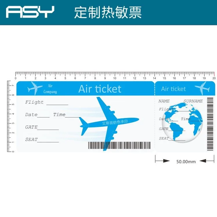 
Customized Thermal airline boarding pass Airline boarding pass Thermal plane ticket Thermal flight tickets 