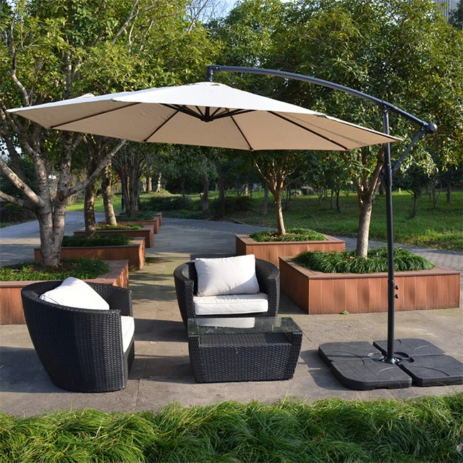 high quality huge garden umbrella white color with led light