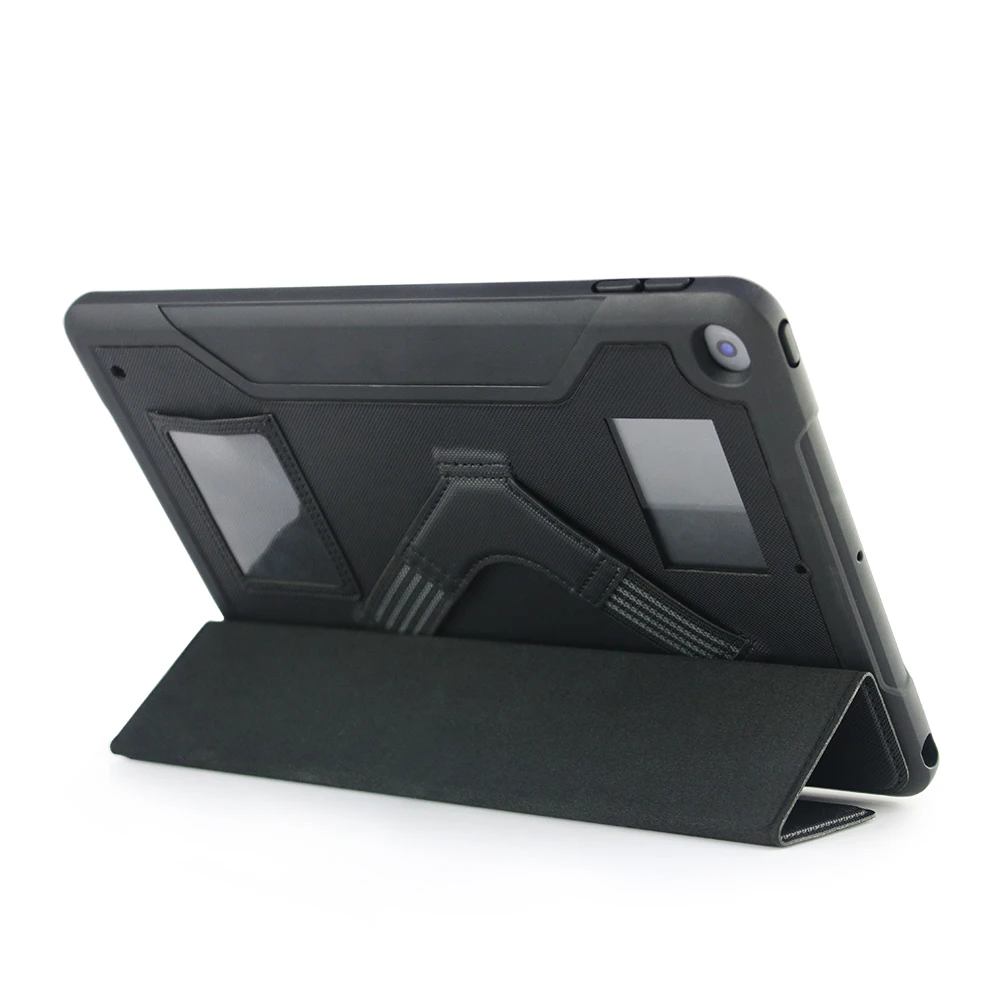 Shockproof Rugged Case V- Strap Holding Back Cover Hard PC Anti-fall Corner Airbag Tablet Case for iPad 7/8/9th