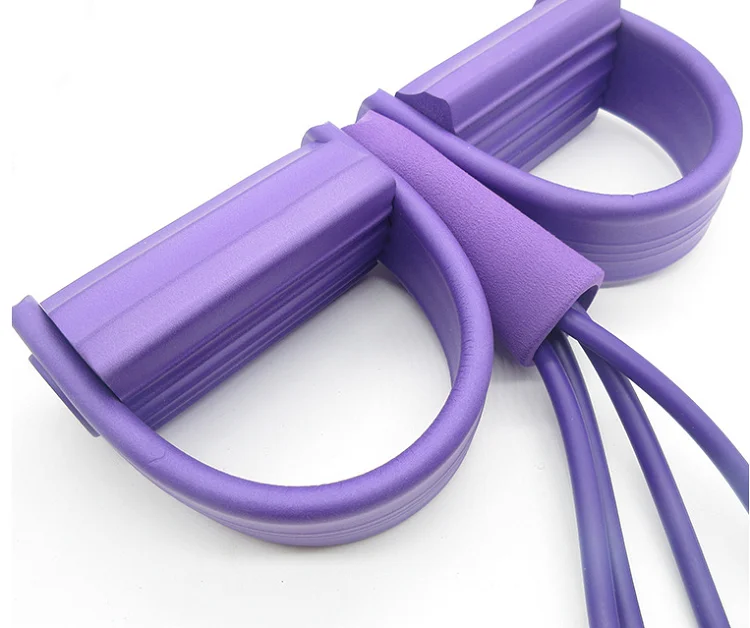 Hot Sell Sit Up Pull Rope Slimming Training Body Slimming Pedal Elastic Sit Up Pull Rope Tension Exercise Band With Handle