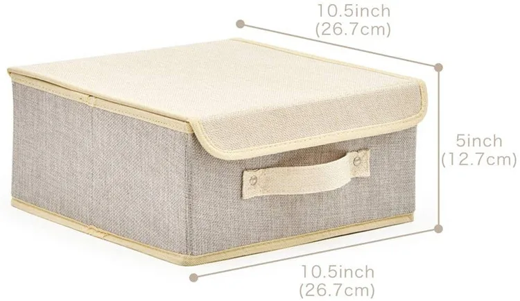 Beige 4 Pack Small Fabric Wardrobe Storage Boxes Home Storage Organization Boxes