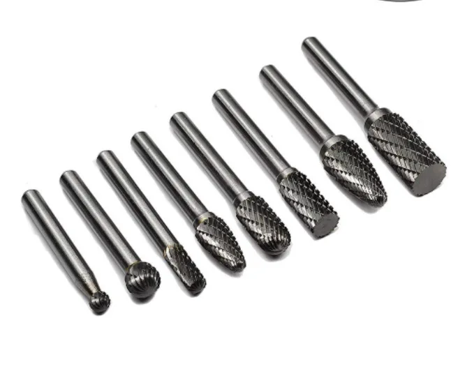 CX Type Spherical Porting Tools Strawberries Carbide Burrs Shape  3/4/5/6mm Shank Double Cut Carbide Rotary Burr Set