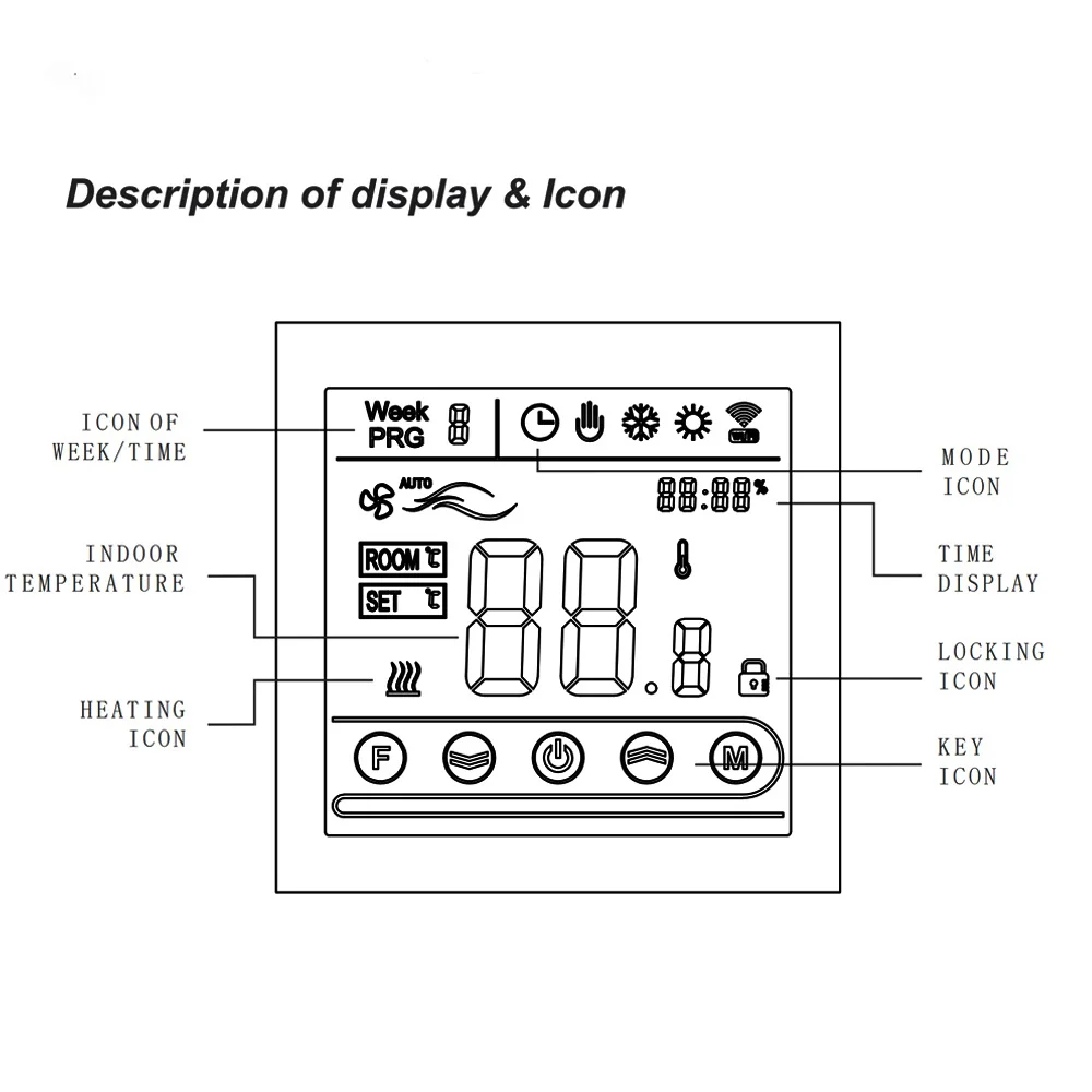 Electric Water Gas Boiler Floor Heating Temperature Controller Thermostat with Voice Control