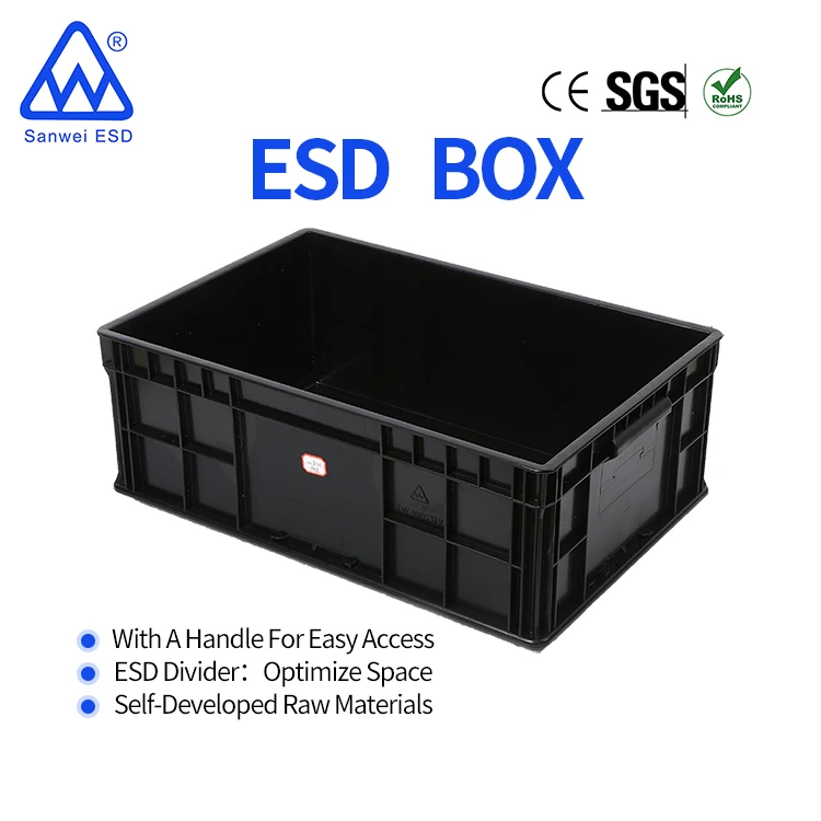 Black Plastic ESD Circulation Boxes (3W-9805319)