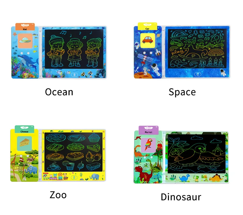 Talking Flash Cards with LCD Writing Tablet Speech Therapy Toys For Toddlers Sensory Educational Toys
