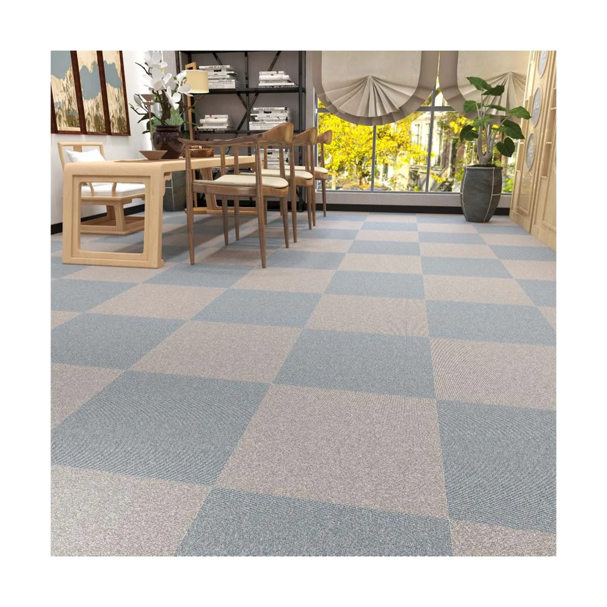 carpet tiles commercial 500x500 customize fashion office entrance putting rug floor mat  squares