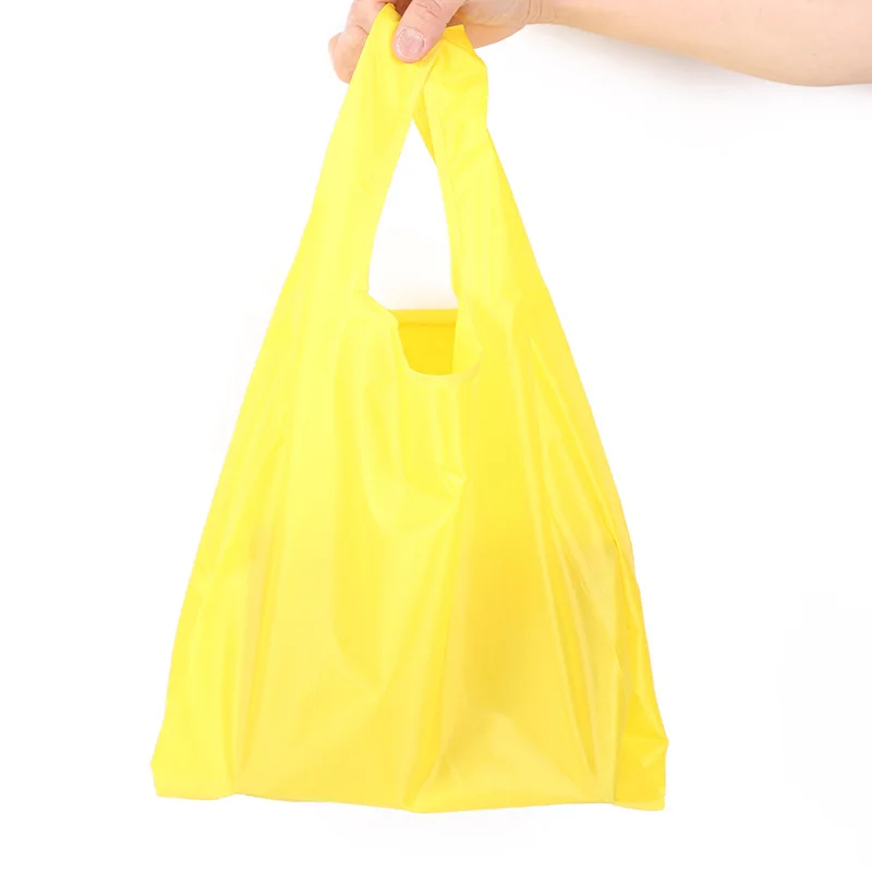 Wholesale Portable Large Thick Reusable Custom 190T Polyester Nylon Foldable Shopping Bag Eco-friendly Folding Shopping Bag