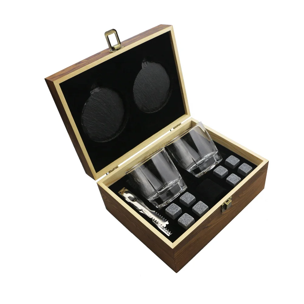 I WIN Factory Custom Unique Lead Free Ice Cube Cooling Rocks Stone Whiskey Cup Whisky Glasses With Luxury Gift Box