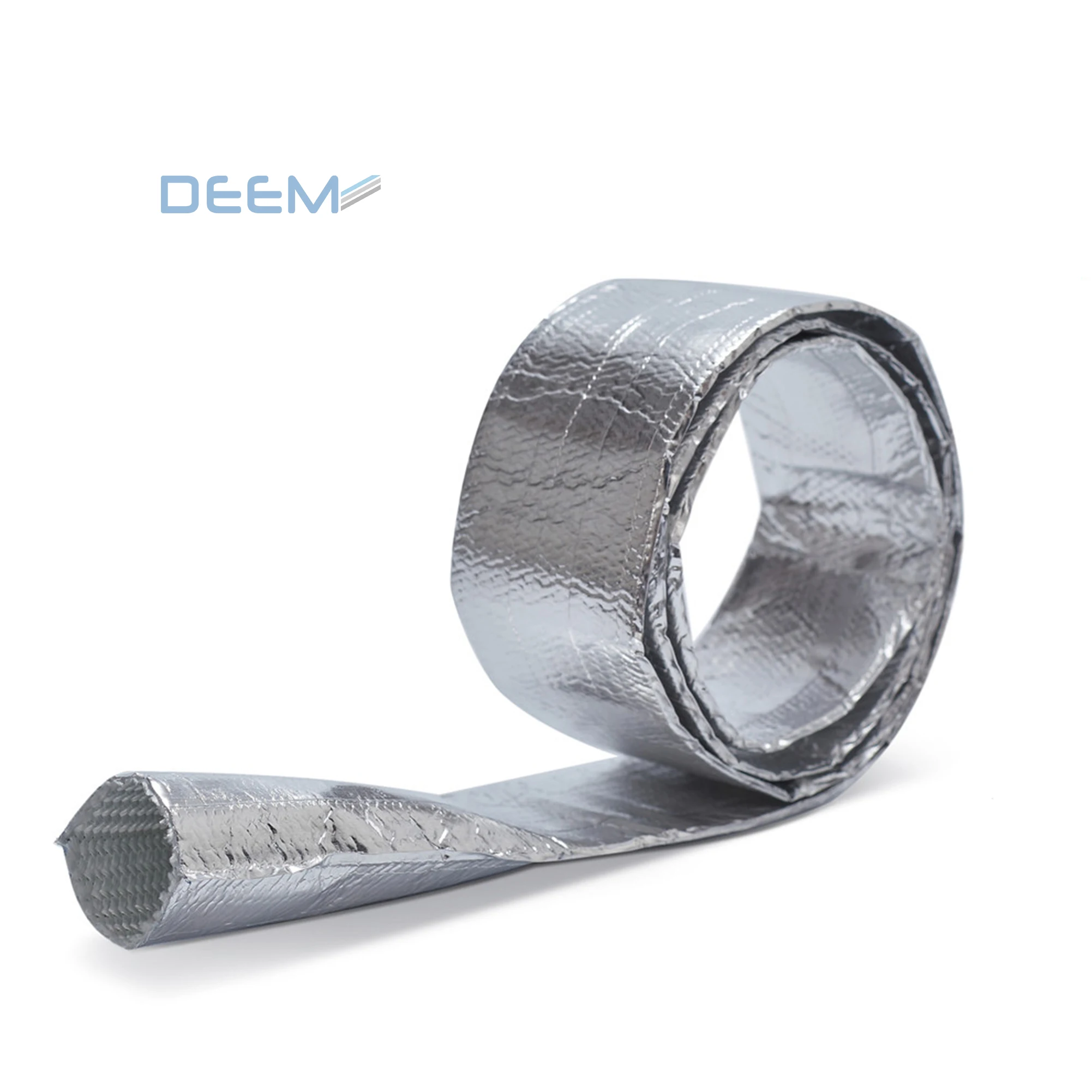 Free sample silver surface Aluminum foil Glass fiber insulation  sleeving