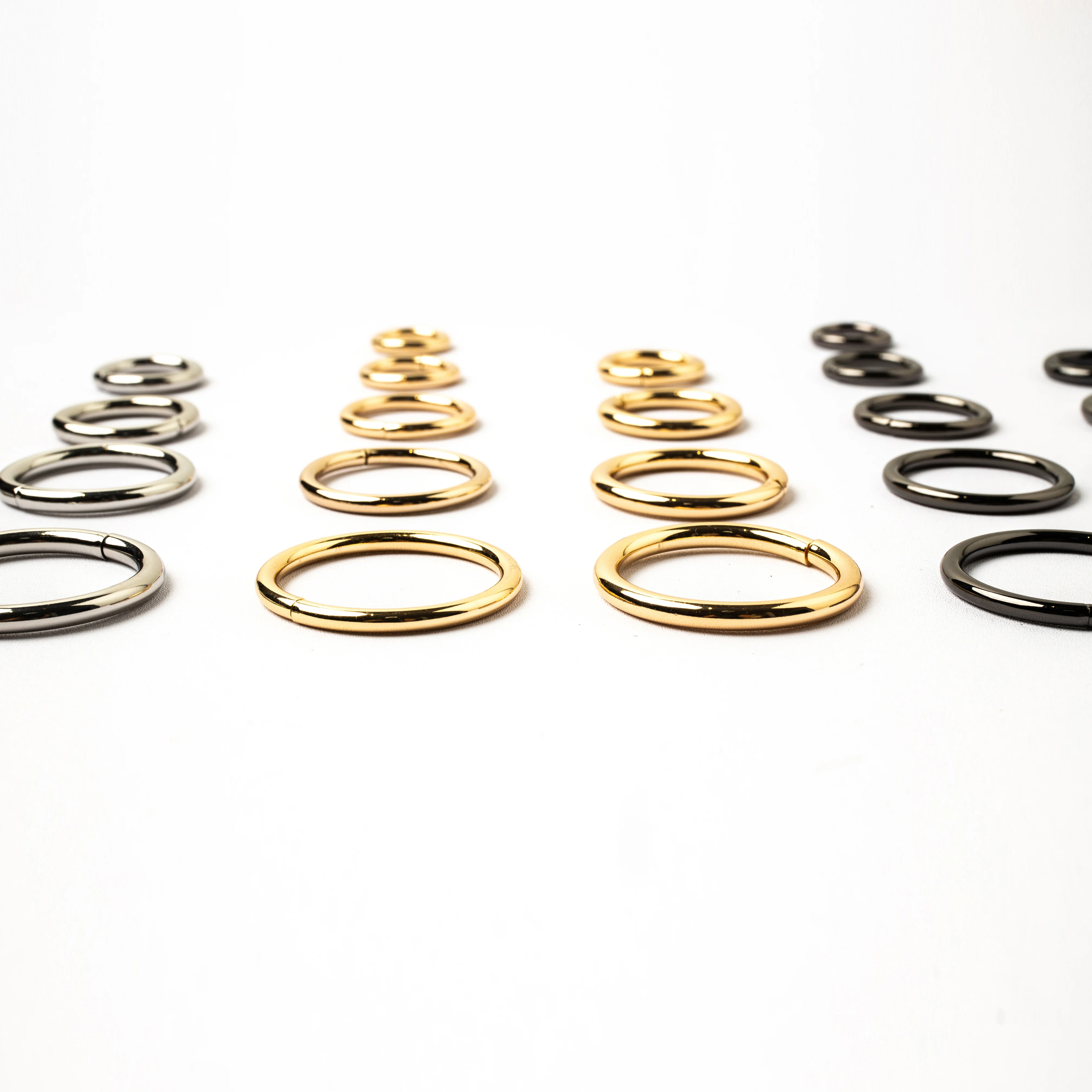 
custom spring metal zinc alloy colored handbag hardware round o rings 