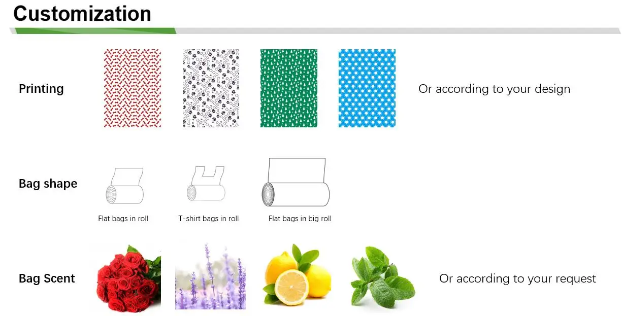 Wholesale Baby Disposable Thin and Light Waste Bag for Pet  and  Extra Thick Disposal Diaper Trash Bags