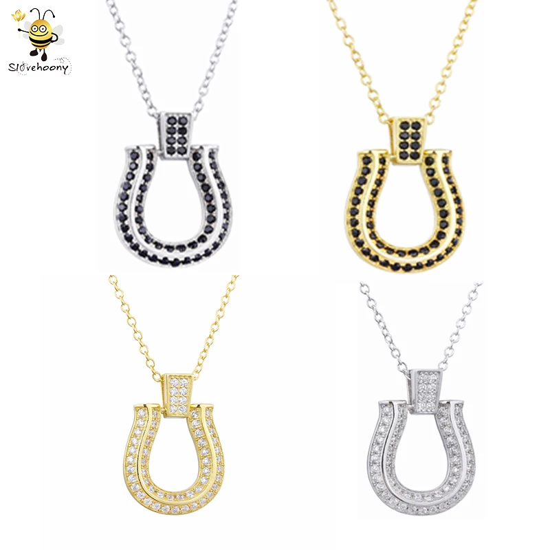 2020 модное изделие 24K позолоченные ювелирные популярный стиль простой 925 стерлингового серебра ювелирные изделия подкова кулон ожерелье