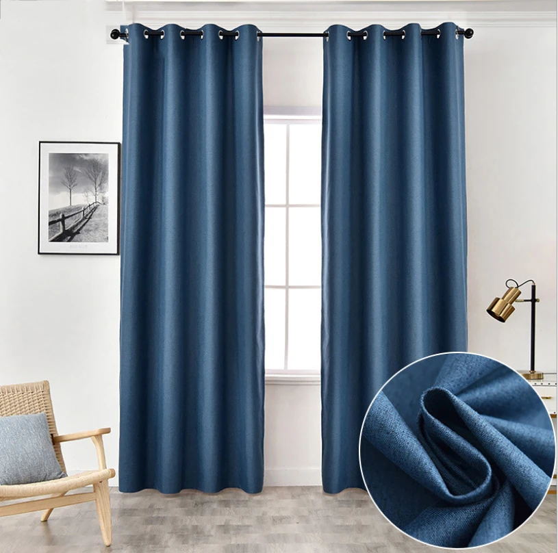 Ready Made Luxury 100% Polyester Upholstery Blind Living Room Window Curtains