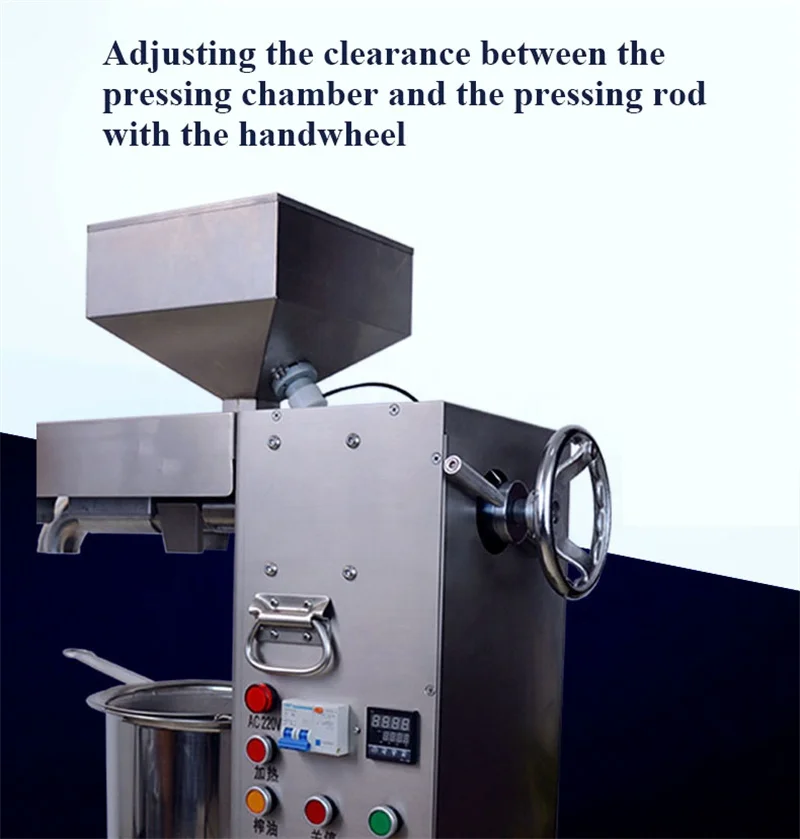 Stainless Steel Oil Press 220V Automatic Olive Peanut Edible Oil Extractor Squeezer Easy Operation Commercial Use