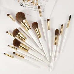 Custom 14Pcs 10Pcs Best Make Up Brushes Set 10Pcs Organic Eye Face White Handle Make Up Brushes Hair