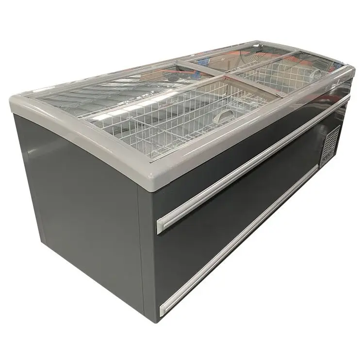 Горизонтальная витрина для мороженого в новом дизайне