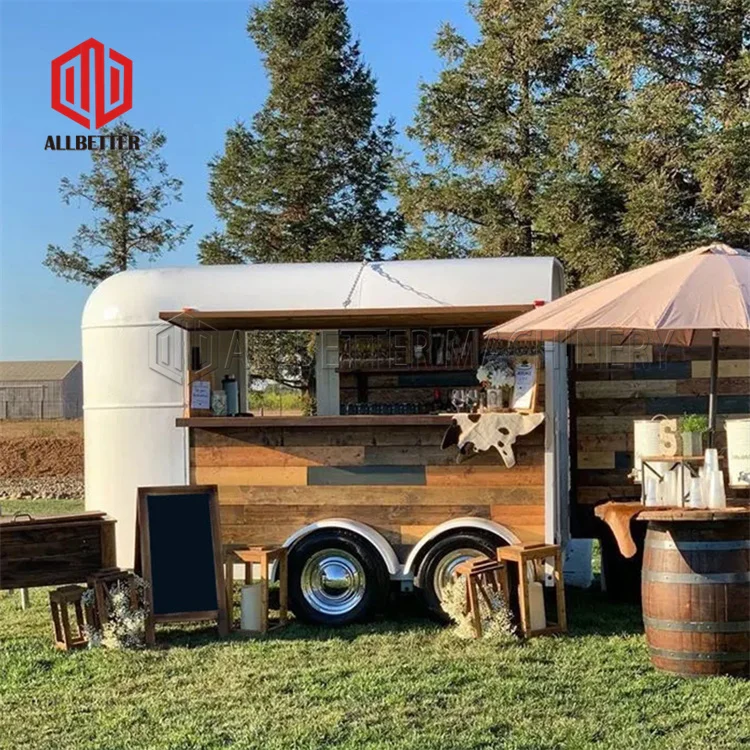 Hot Sale Mobile Food Kiosk Catering Trailer Hot Dog Stand Coffee Cart Snacks Shop Mobile Kitchen Food Truck Horse Trailer