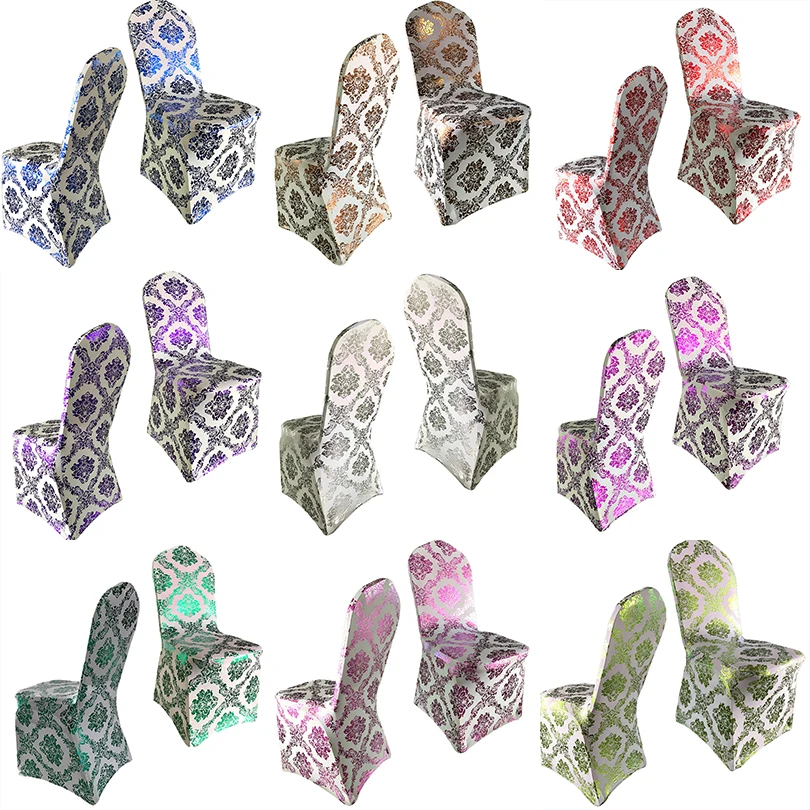 
Factory Universal Metallic Liquid Spandex Banquet Gold Chair Cover For Sale 