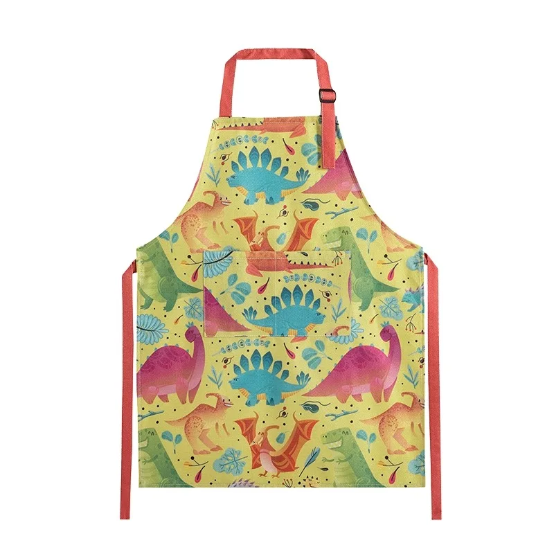 Custom printed cute kids cotton apron kitchen painting apron for kids cooking kid apron
