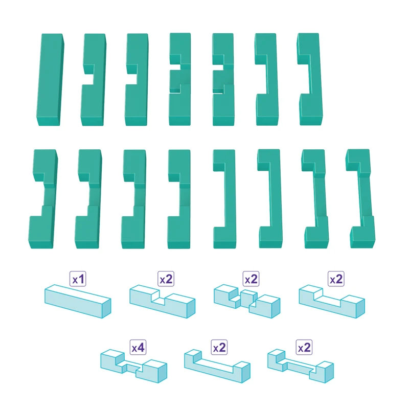 Lu Ban Lock Burr Puzzle DIY Educational Construction Toy Unisex Stress Relieve Playing Plastic Assembled Block