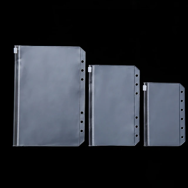 Waterproof PVC 6 Holes Binder Filing Loose Leaf Bags A5 A6 A7 Size