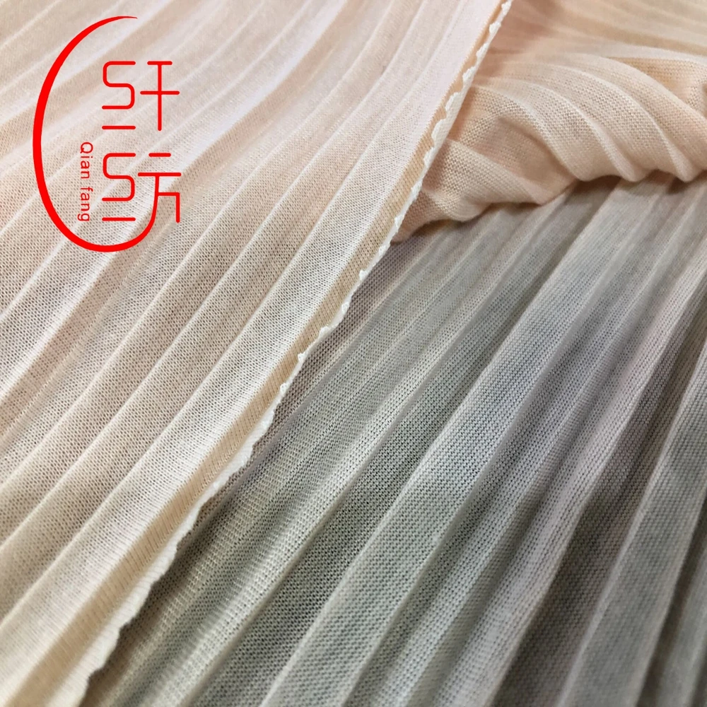 Fashion garment stretch crinkle plissee machine fabric for clothing nice dress