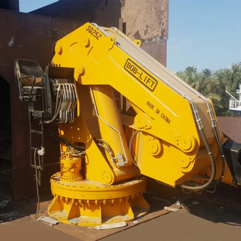 Deep Sea Operation 25 ton big hydraulic foldable arm marine ship deck crane knuckle boom marine crane