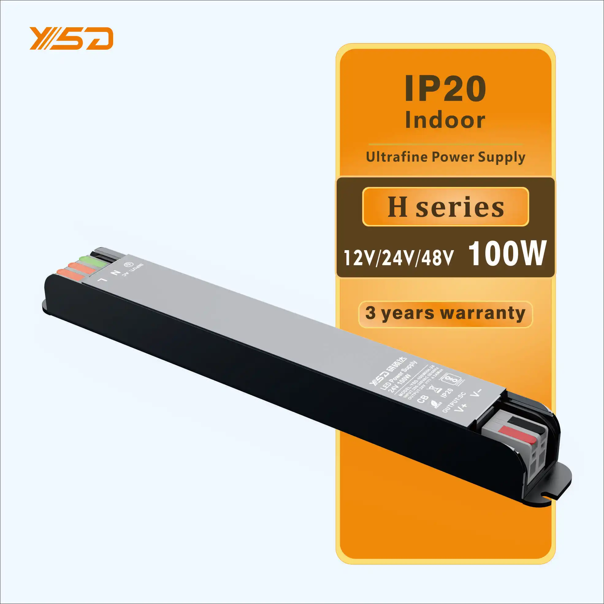 Ультратонкий Светодиодный источник питания ysd DC 12v 24v 36v 48v светодиодный драйвер 100w 150w 200w 250w IP20 импульсный