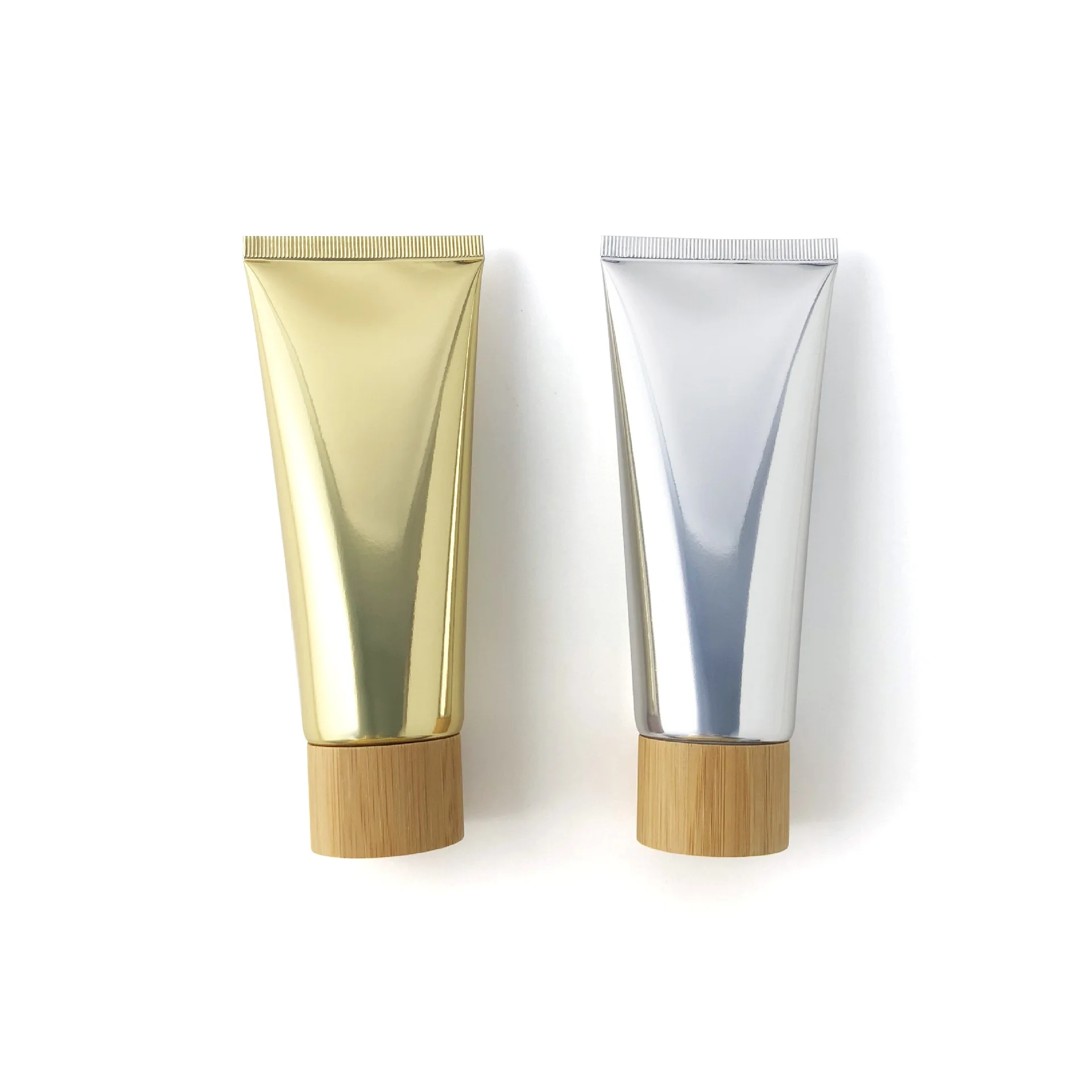 Custom Skincare  Body Lotion  Plastic Hose Soft Cosmetic Hand Cream Packaging Squeeze Tube With Bamboo Lid