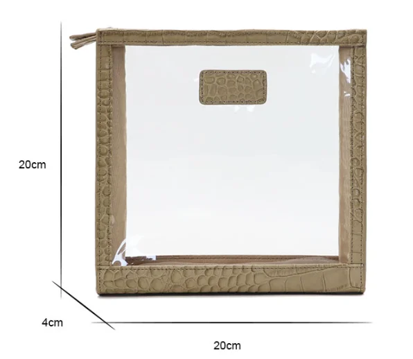 Personalized Custom Logo PVC Clear Zipper Tpu Makeup Bag Storage Crocodile pattern Clutch Cosmetic Bag For Travel Toiletry