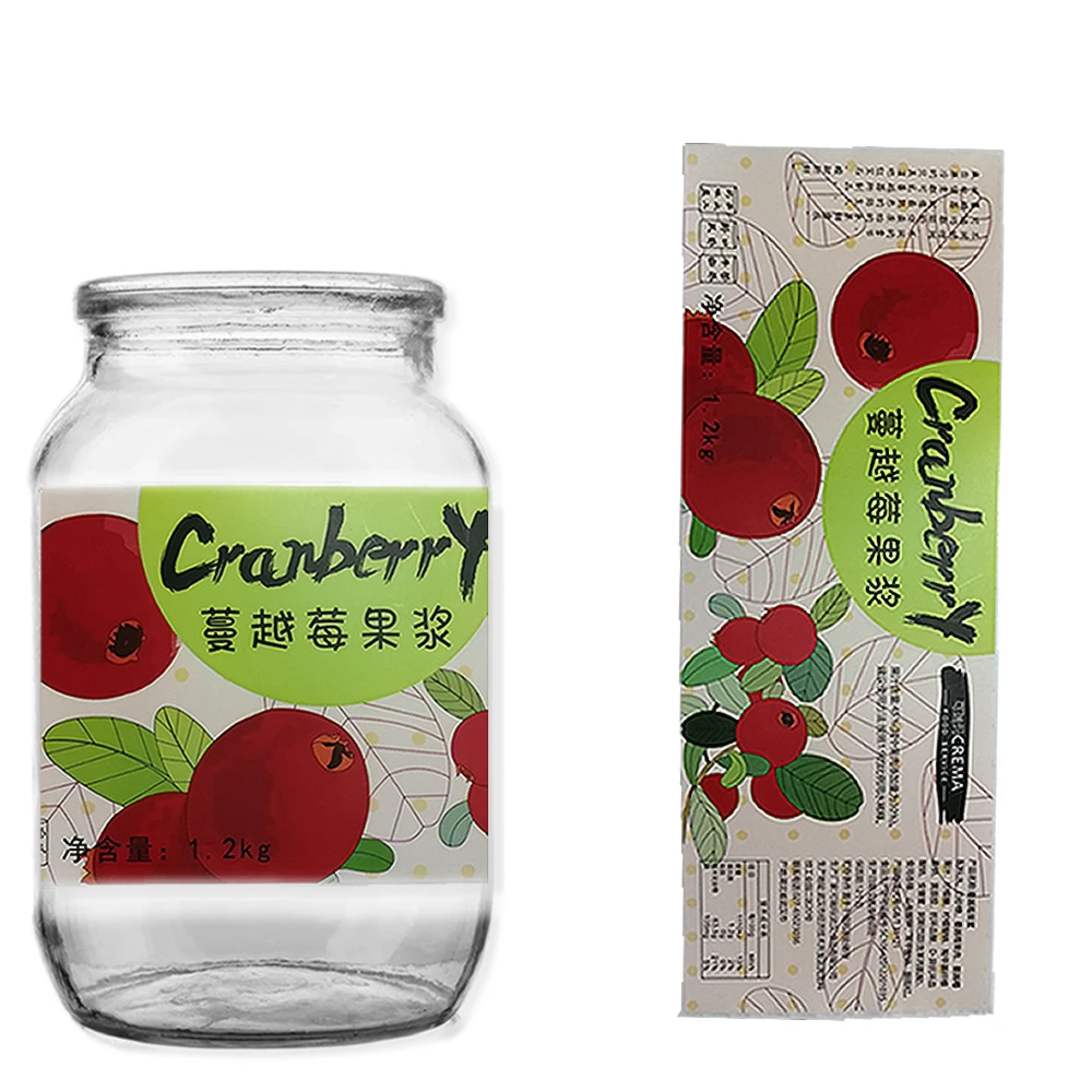 Custom Printed Self Adhesive Food Packaging Label Roll Waterproof Bottle Sticker