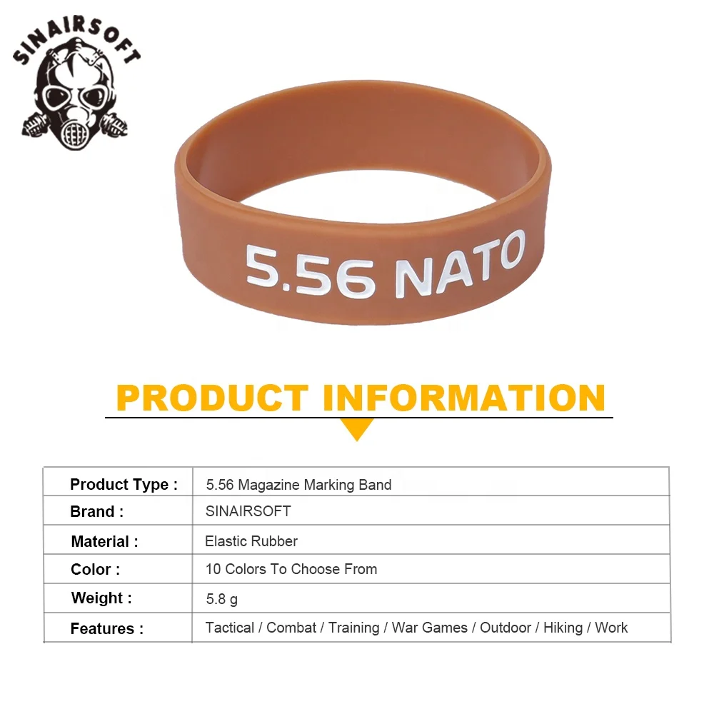 Tactical Magazine Marking Band Elastic Rubber Ring Holster for 5.56 NATO 7.62mm firearms