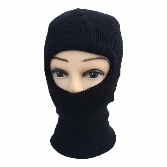 Knit Sew Acrylic Outdoor Thermal disposable full face cover one hole mask custom half face ski mask balaclava winter hat