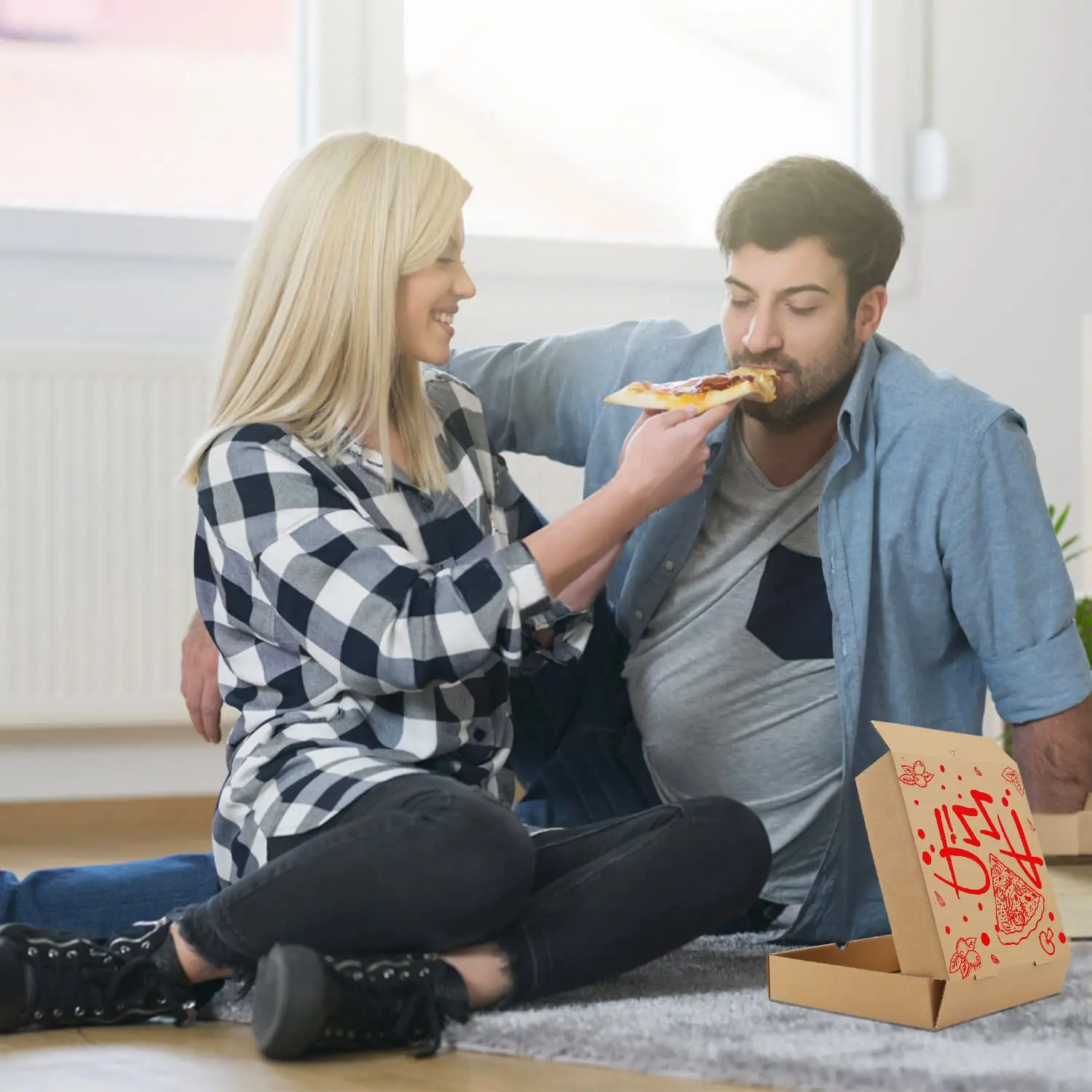 Custom Small Pizza Boxes Cardboard Food Delivery Boxes Kraft Take Out Food Containers Takeaway Packaging Boxes