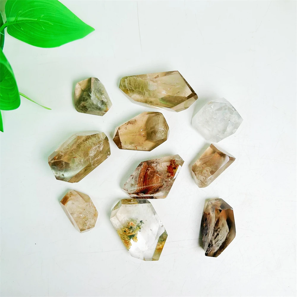 Wholesale Crystal Stone Natural Raw Stone Ghost Crystals Polished Melaleuca garden quartz Free Form For Decoration
