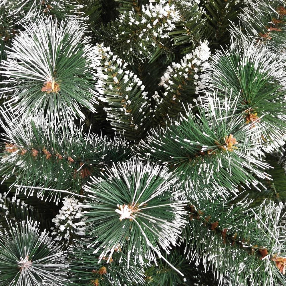 
7ft white snow frosted pine needle mixed PVC artificial christmas tree 