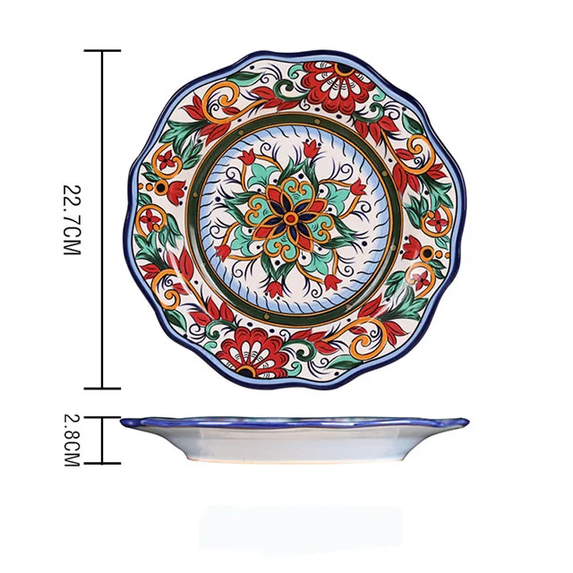 Tableware set Ceramic Plate Home 2021 New Nordic steak plate Hand-painted noodle bowl Dish