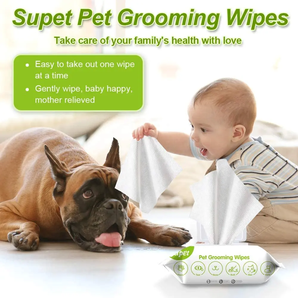 OEM Pet Dog Puppy Eye Ear Face Cleaning Wet Biodegradable Dog Wipes